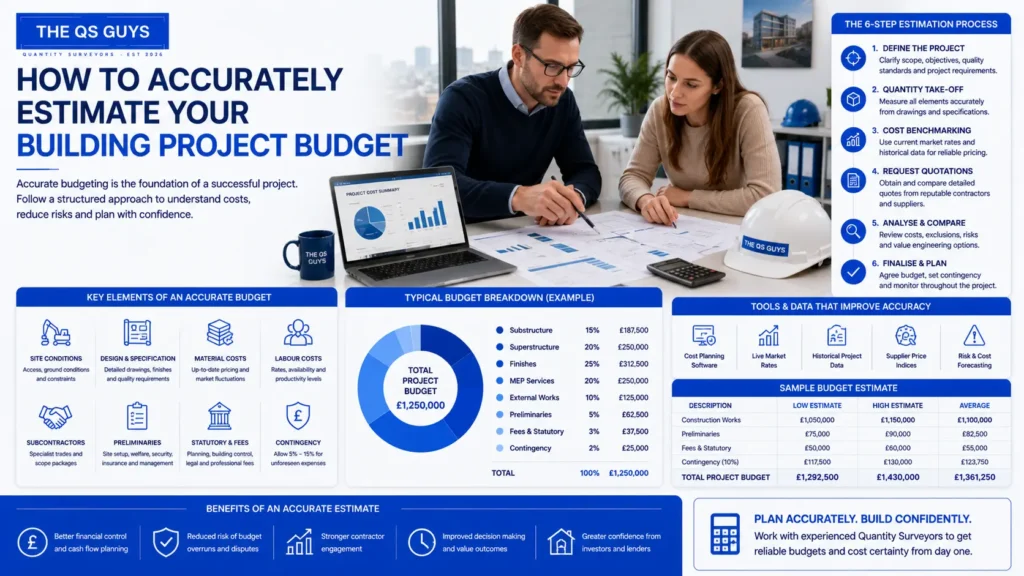 Accurately estimating a building project budget in London