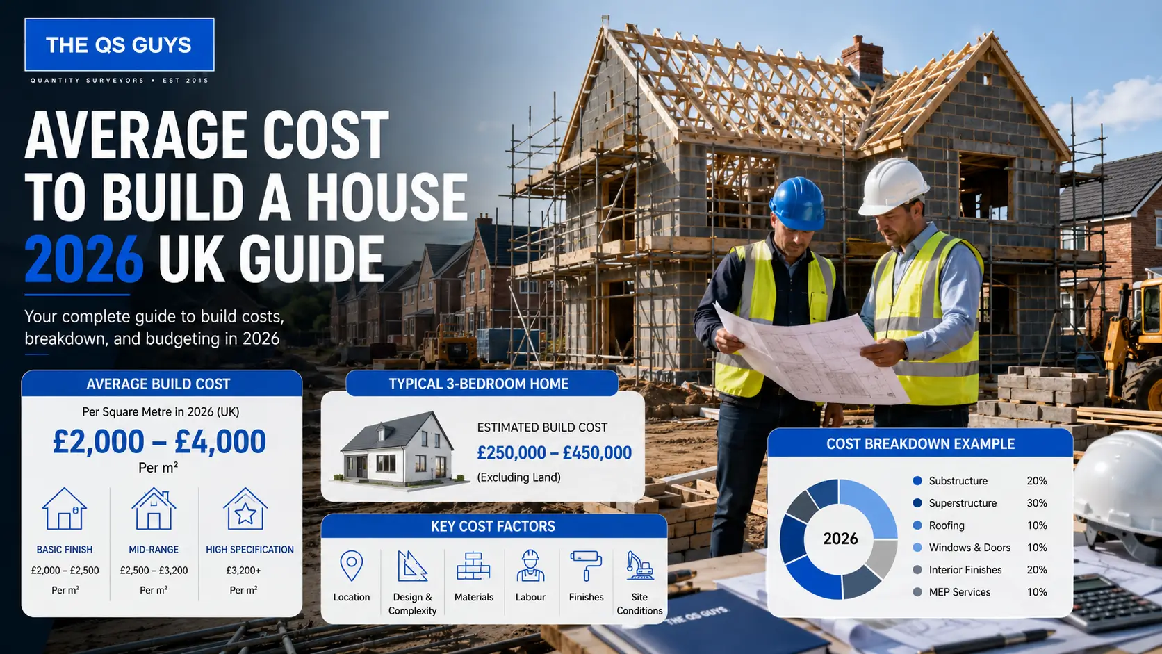 Average cost to build a house 2026 UK construction budget planning.