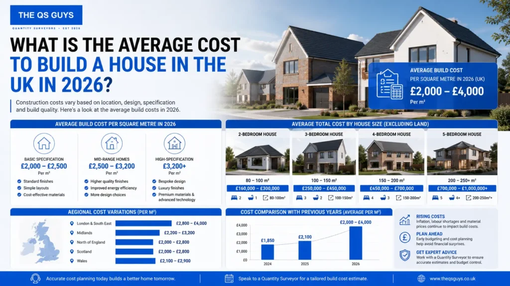Average cost to build a house 2026 UK cost breakdown and budgeting guide.