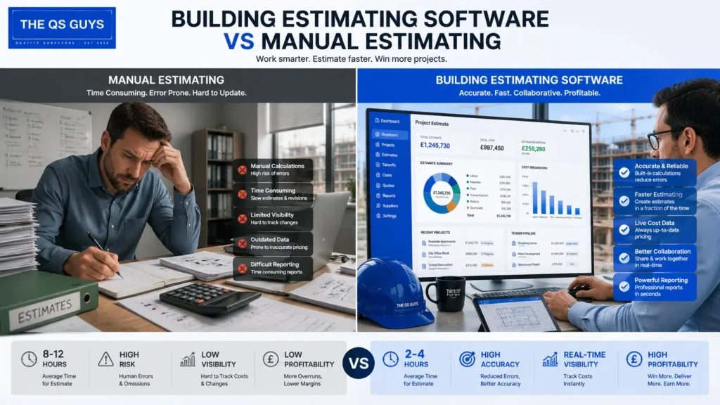 Building estimating software compared with manual estimating methods