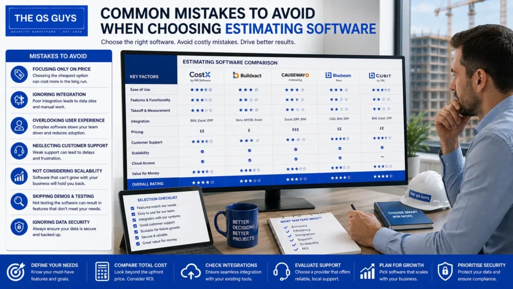 Common mistakes to avoid when choosing estimating software