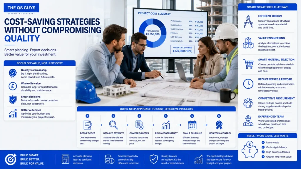 Cost saving strategies without compromising construction quality