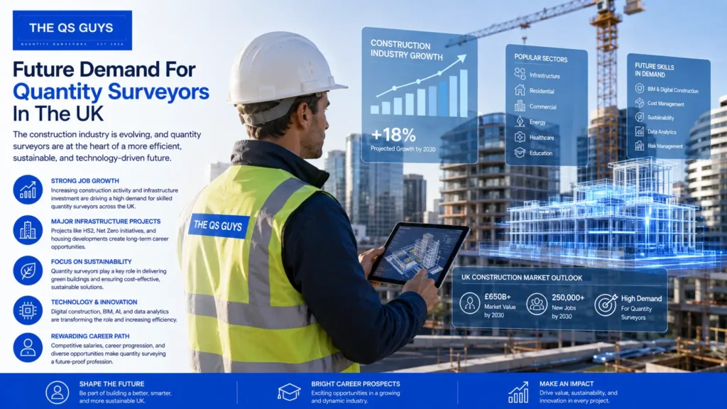 Future demand and career opportunities for quantity surveyors in the UK construction industry.