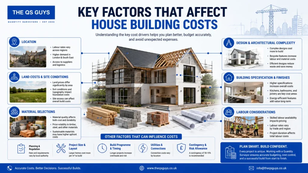 Key factors affecting house building costs in the UK during 2026.