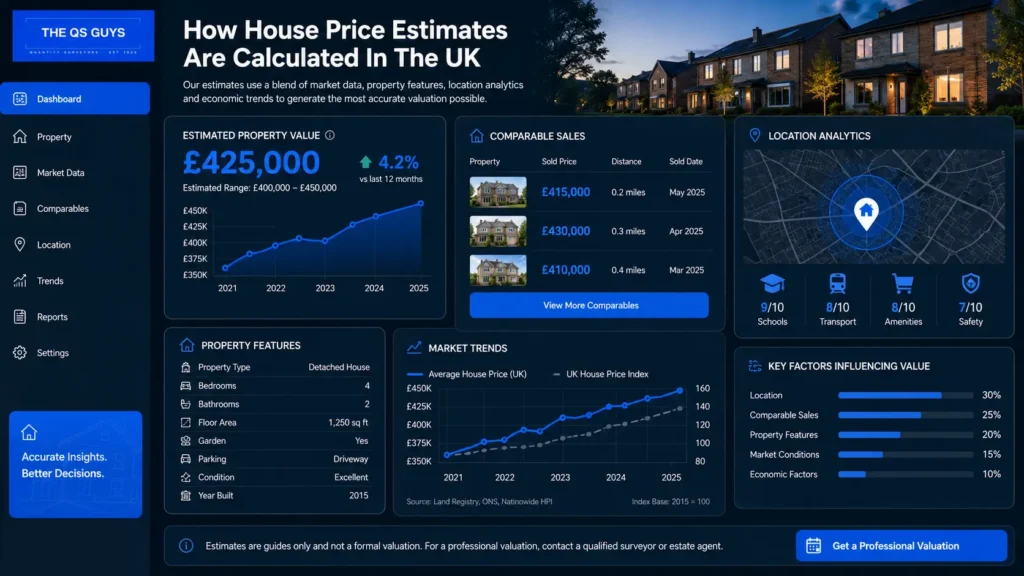 How house price estimates are calculated in the UK.