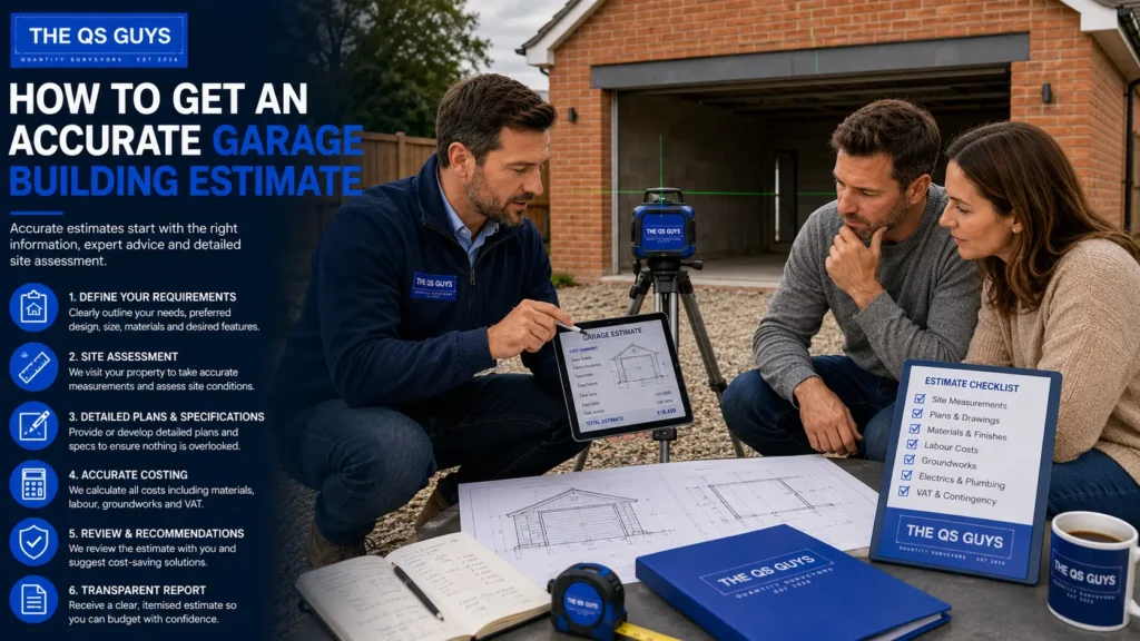 Professional site survey for obtaining an accurate garage building estimate.