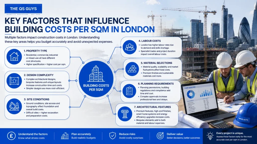 Factors influencing building costs per sqm in London