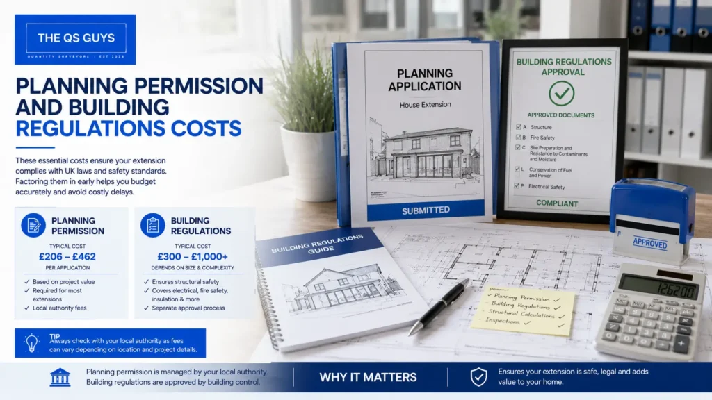 Planning permission and building regulations for UK house extensions