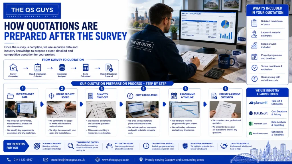 How project quotations are prepared after a property survey.