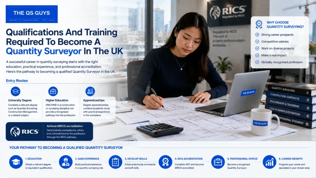 Qualifications and training pathway for quantity surveyors in the UK