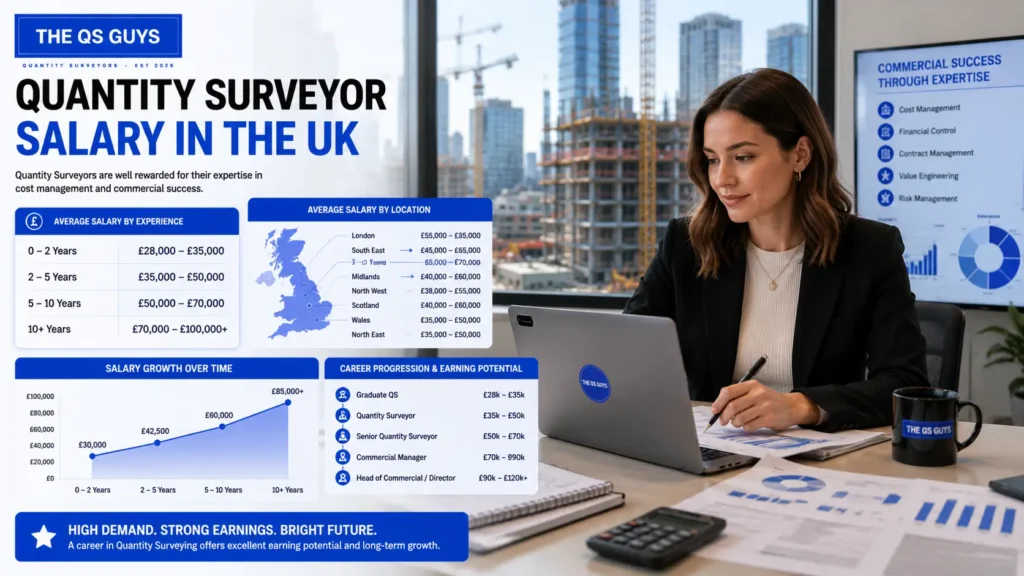 Quantity surveyor salary progression and earning potential in the UK