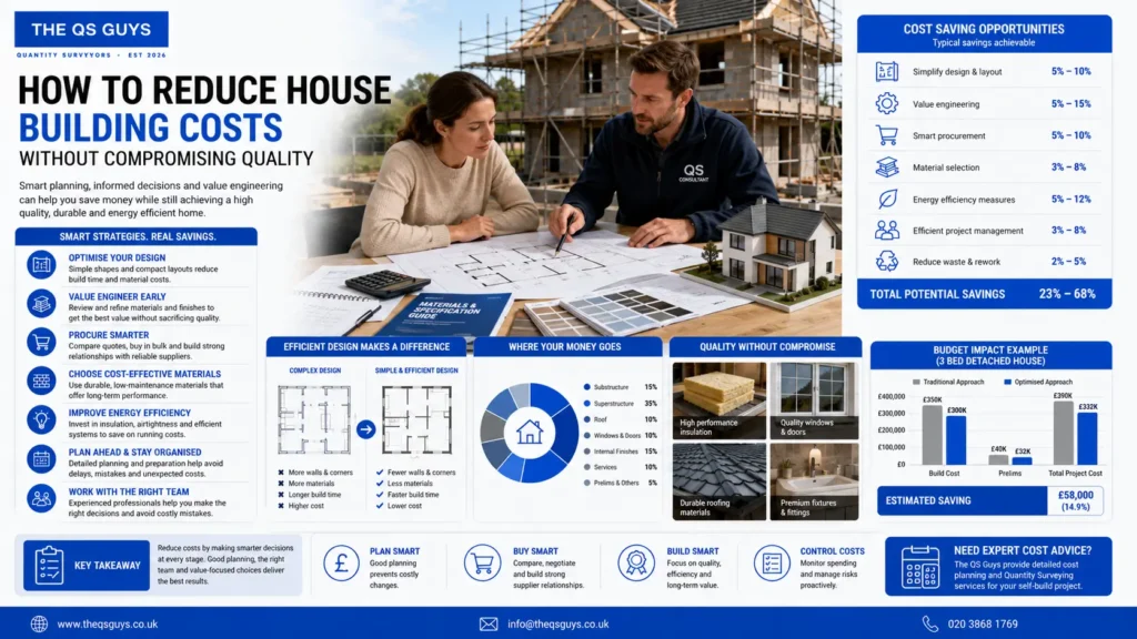 Ways to reduce house building costs without compromising quality.