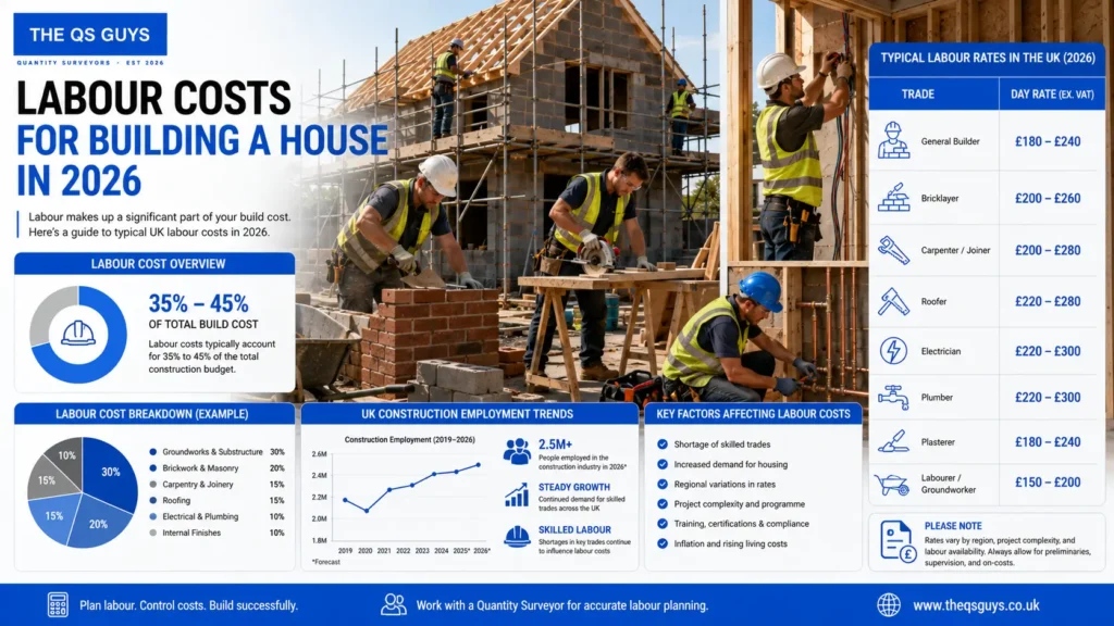 Labour costs for building a house in the UK in 2026.