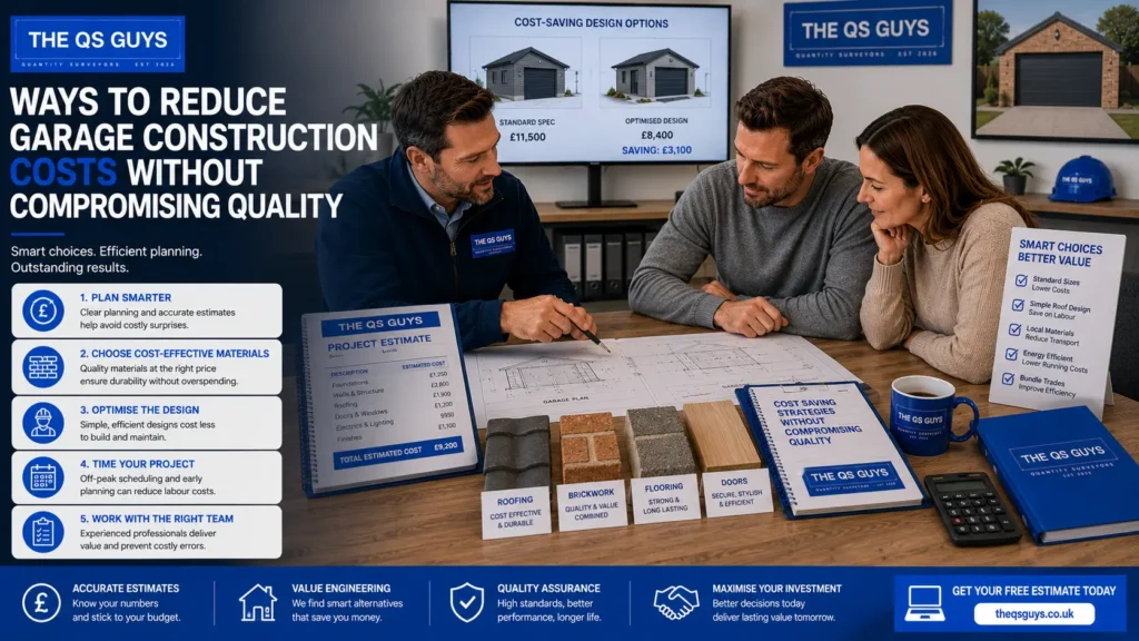 Ways to reduce garage construction costs while maintaining quality.