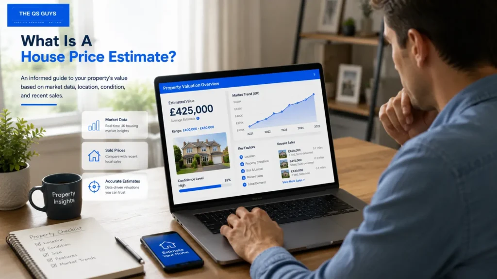 Understanding a house price estimate in the UK property market.